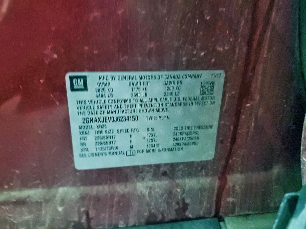 2018 Chevrolet Equinox lt