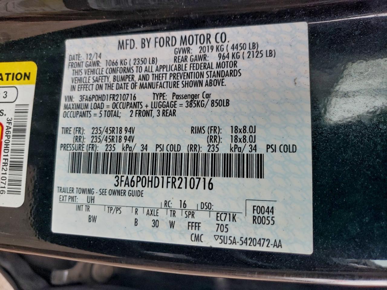 2015 Ford Fusion se
