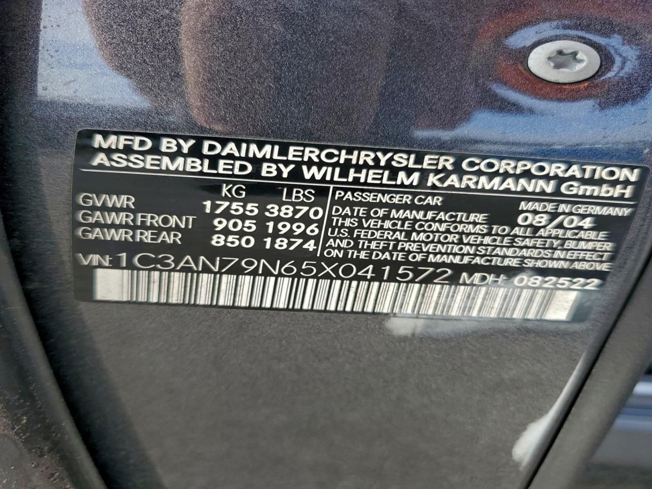 2005 Chrysler Crossfire Srt-6