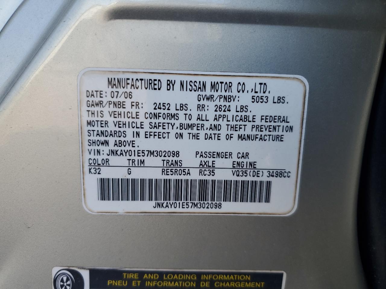 2007 Infiniti M35 Base