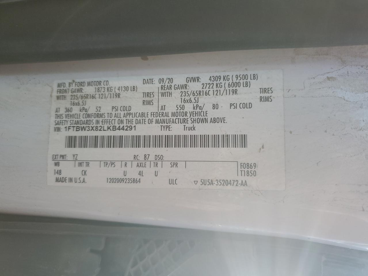 2020 Ford Transit Delivery Van