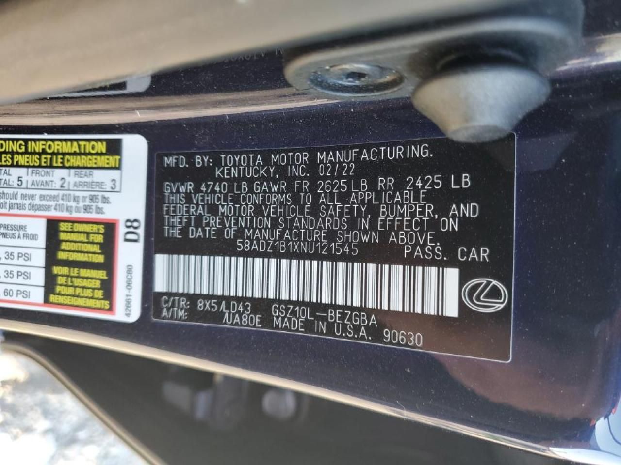 2022 Lexus Es 350 Base