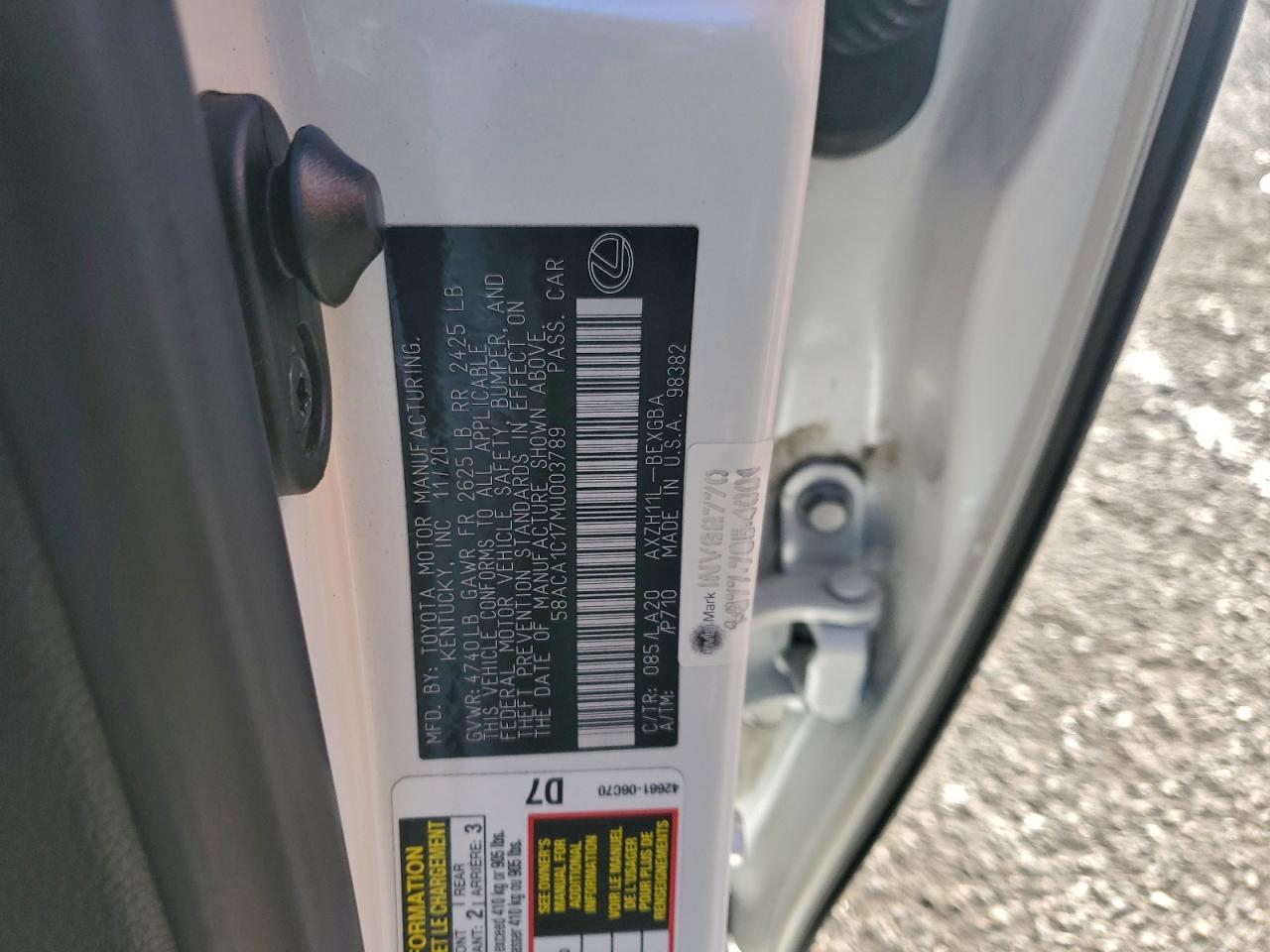 2021 Lexus Es 300h Base