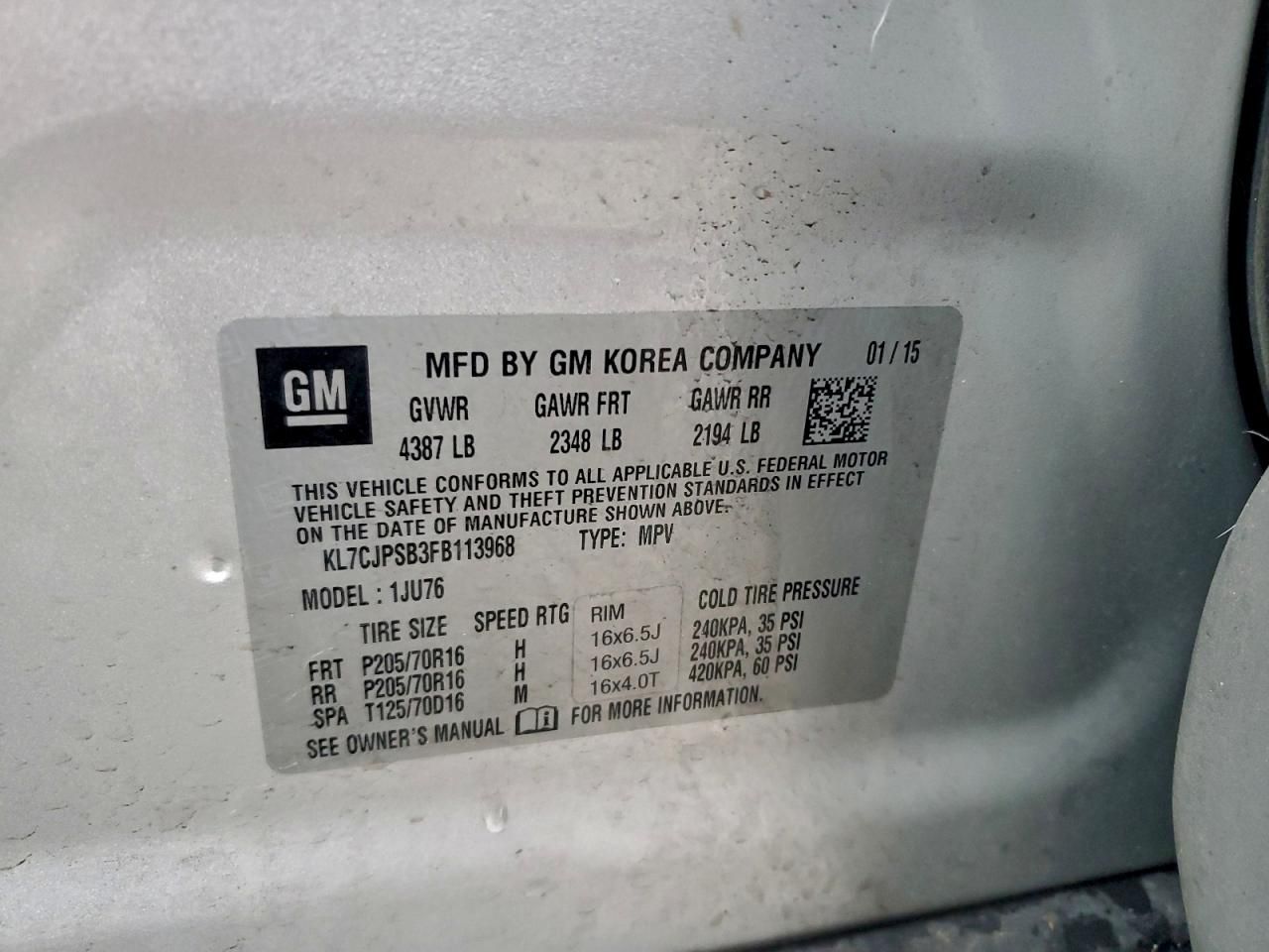 2015 Chevrolet Trax 1LS