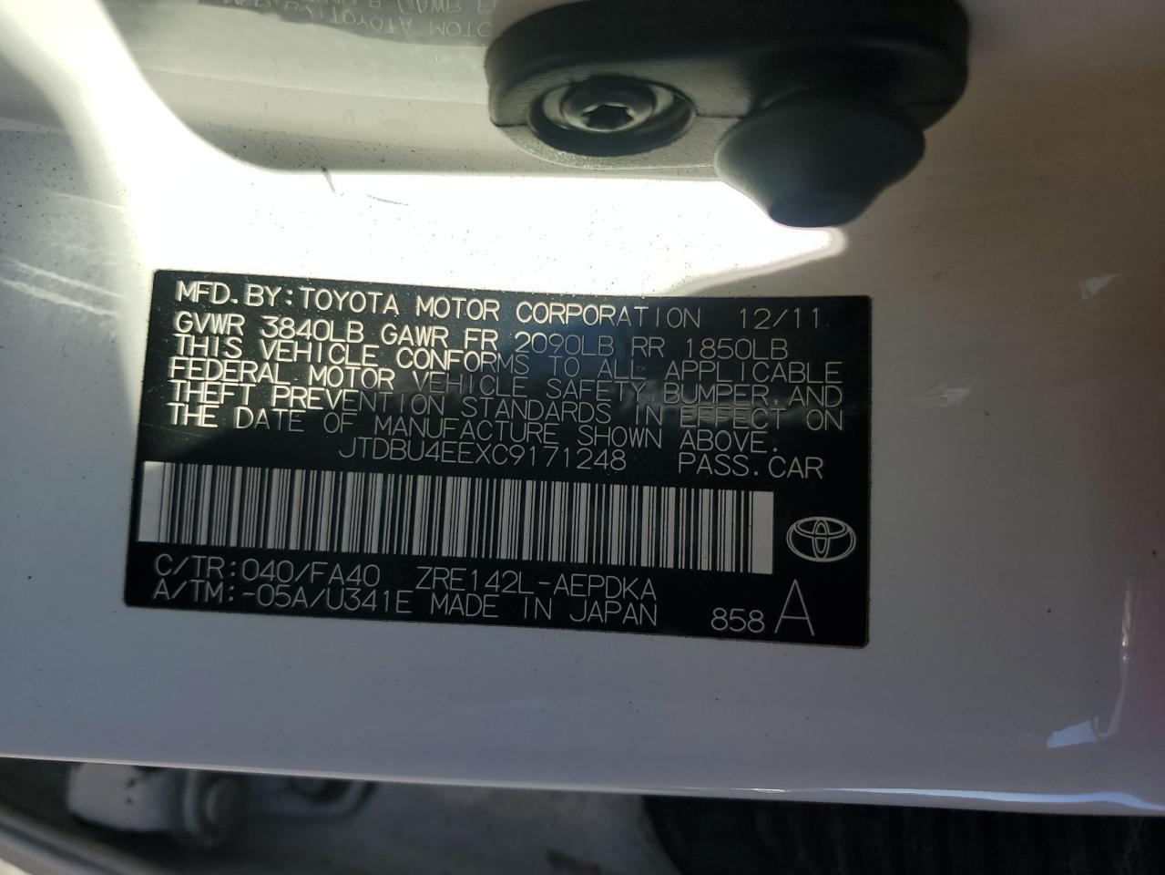 2012 Toyota Corolla Base