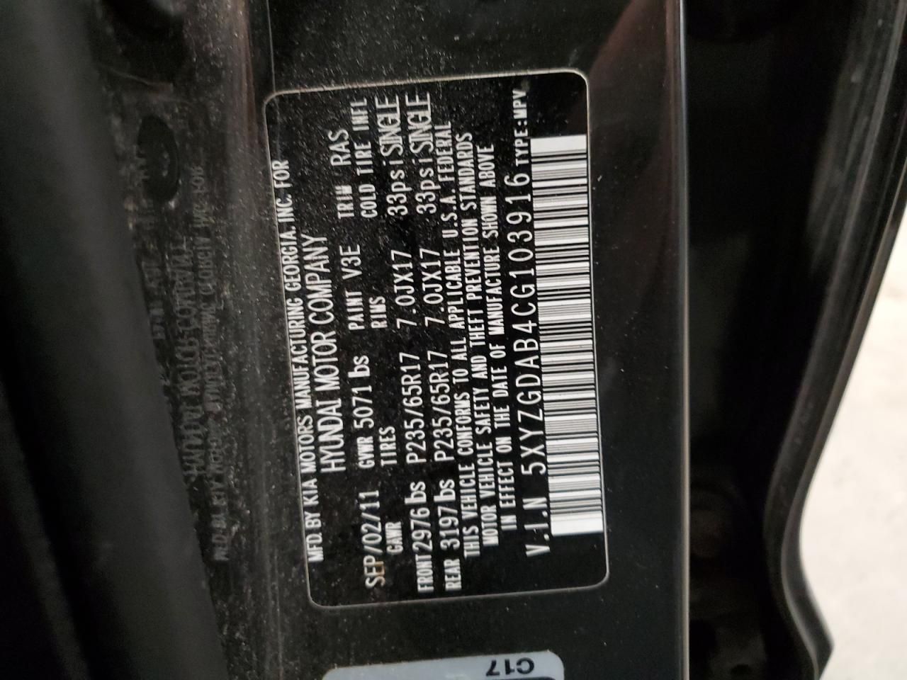 2012 Hyundai Santa fe gls