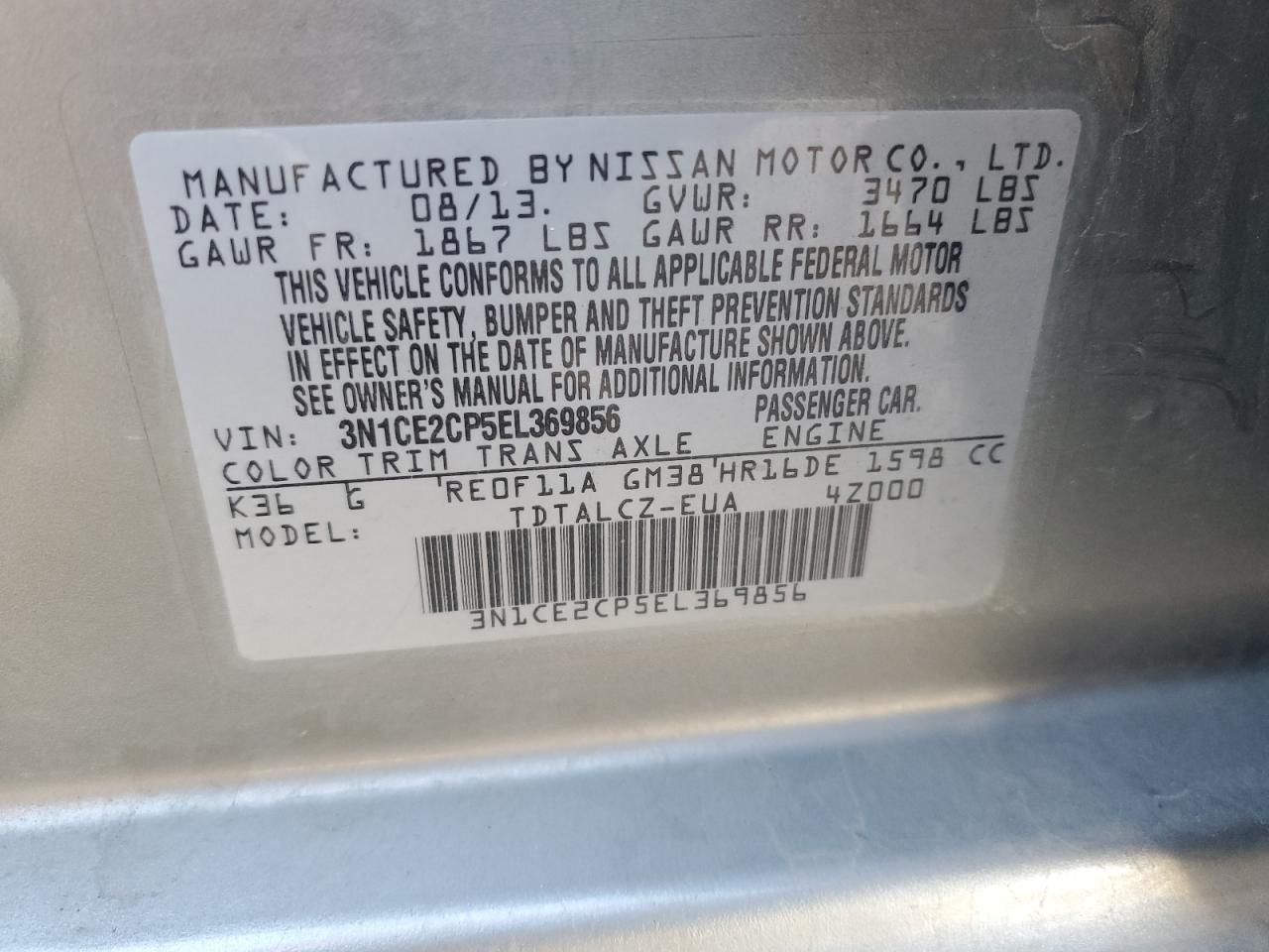 2014 Nissan Versa Note s