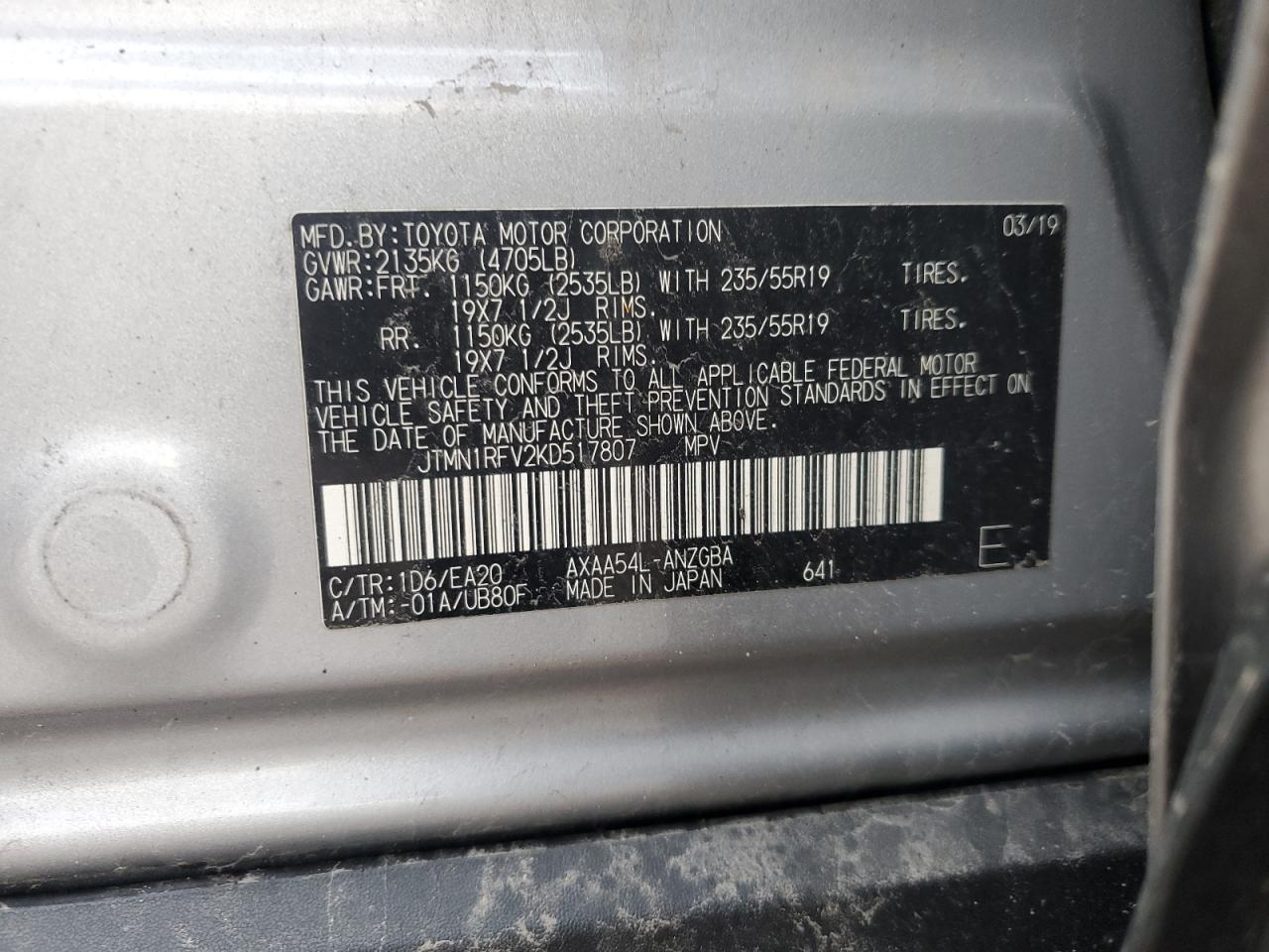 2019 Toyota Rav4 Limited