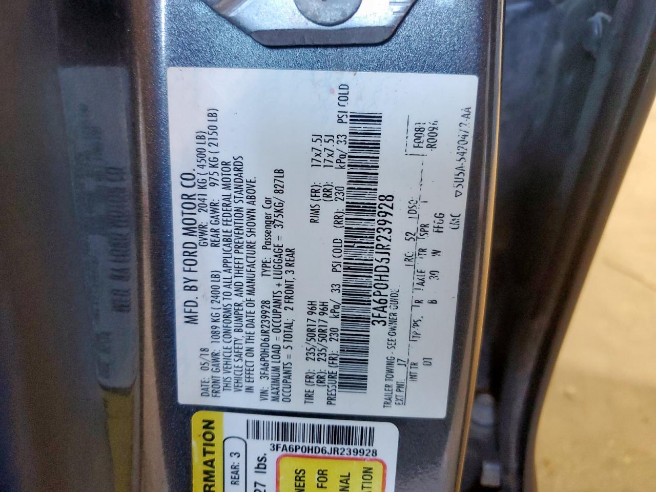 2018 Ford Fusion se