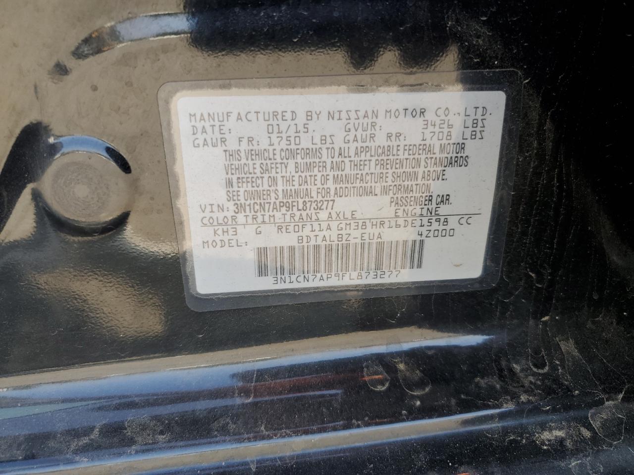 2015 Nissan Versa s