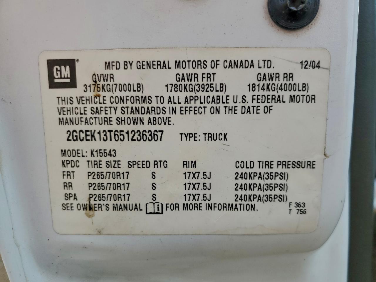 2005 Chevrolet Silverado K1500