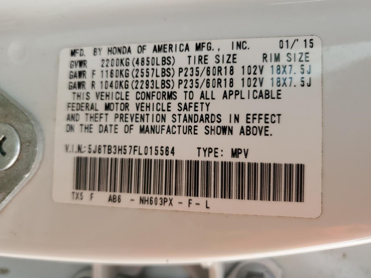 2015 Acura Rdx Technology
