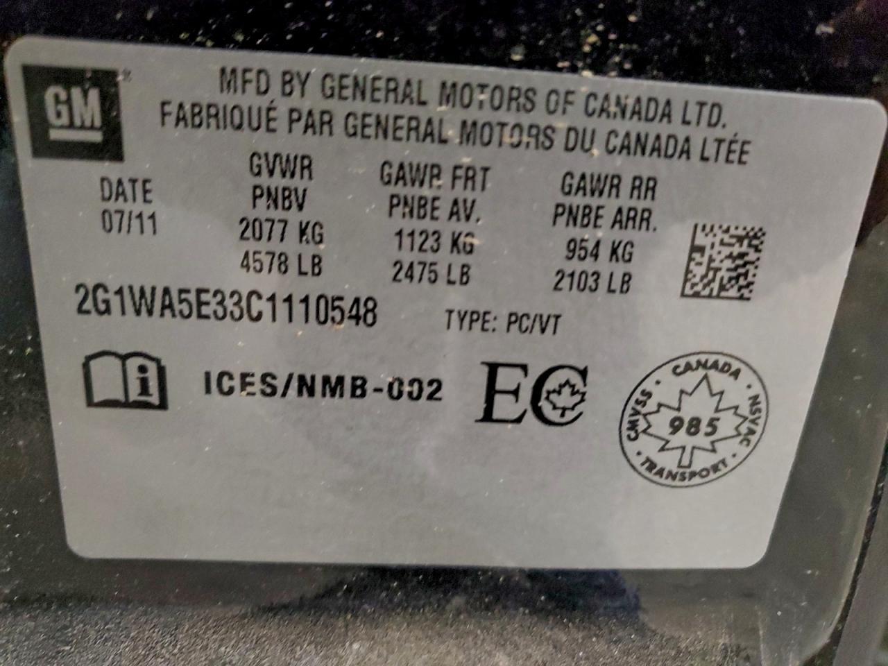 2012 Chevrolet Impala ls