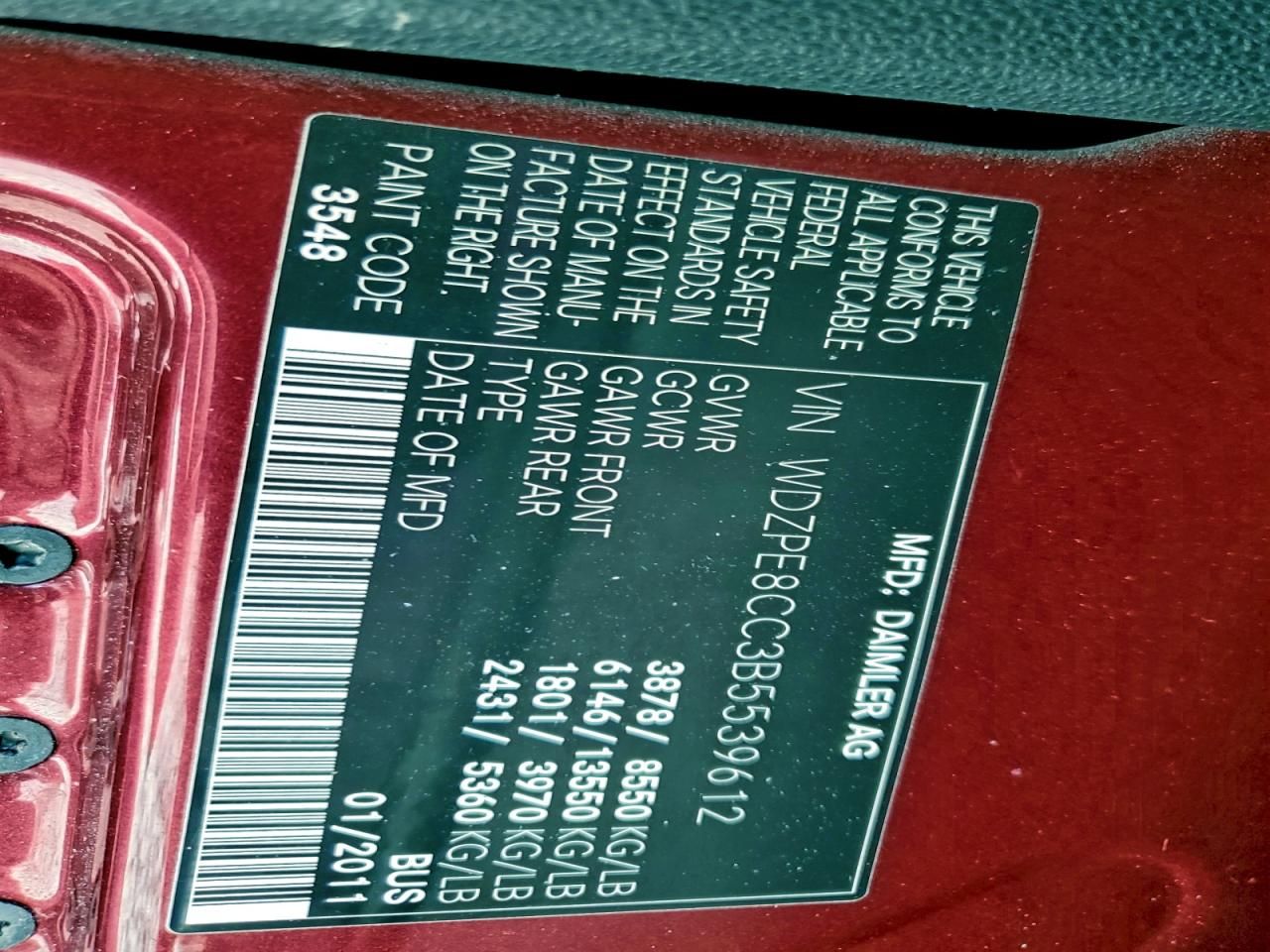 2011 Mercedes-Benz Sprinter 2500 Pass V