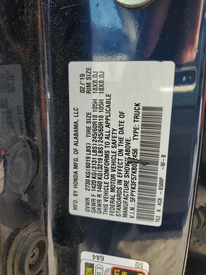 2019 Honda Ridgeline rtl