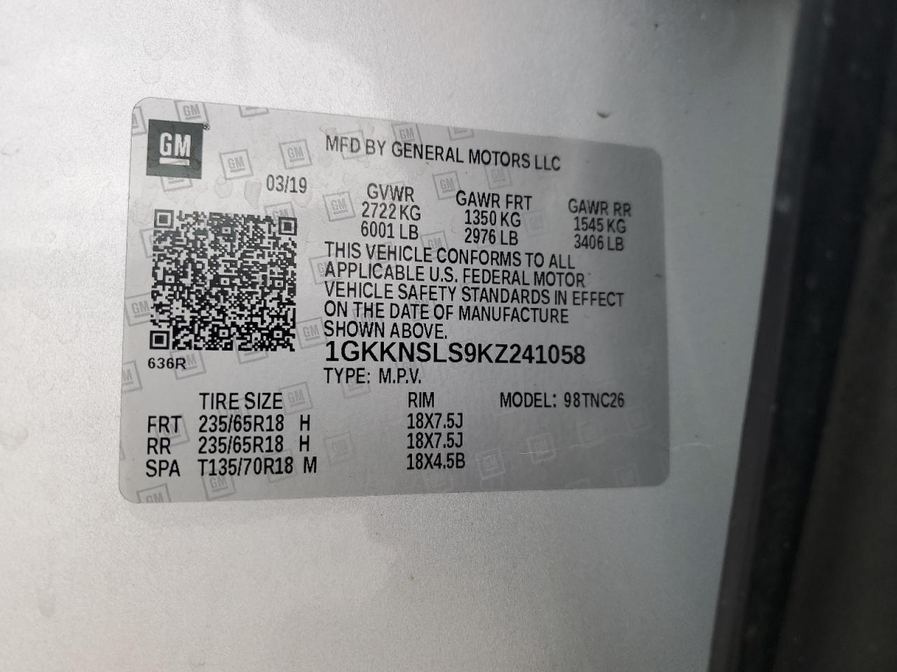 2019 GMC Acadia sle