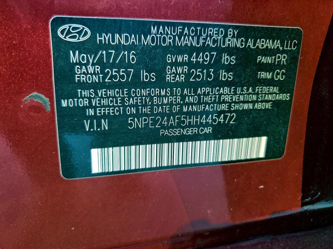 2017 Hyundai Sonata se