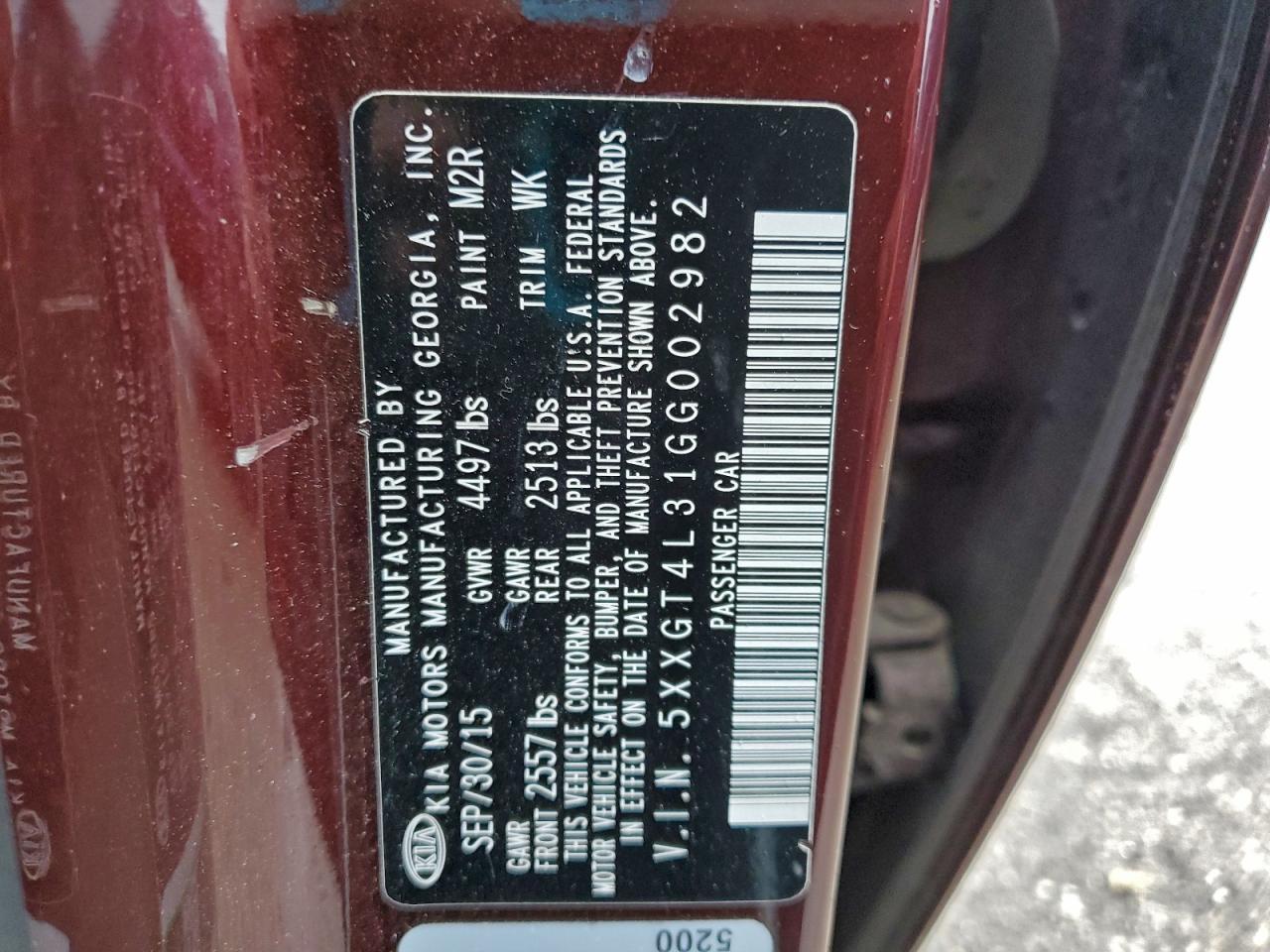 2016 KIA Optima lx