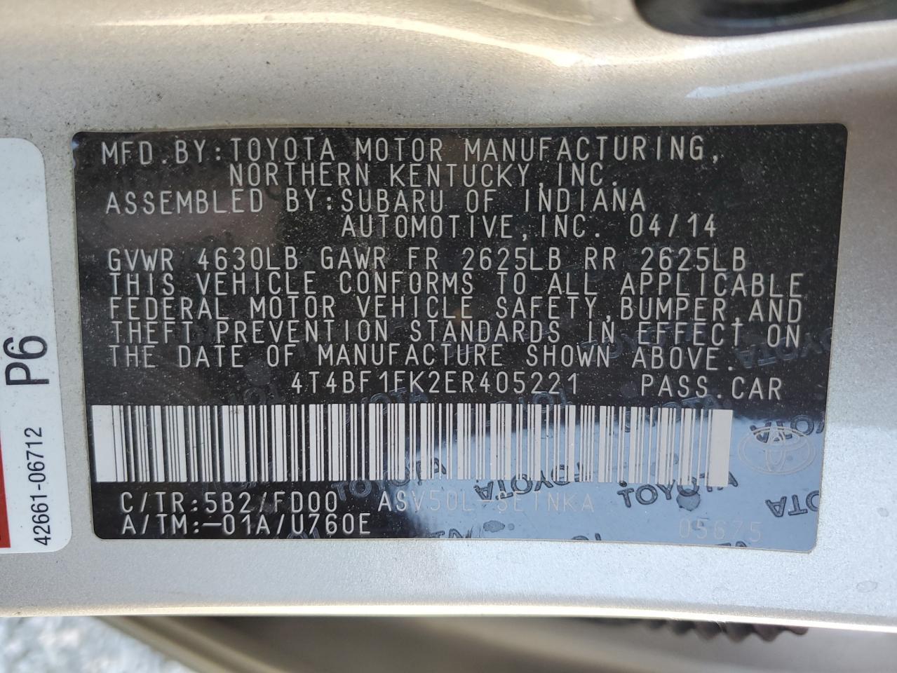 2014 Toyota Camry l