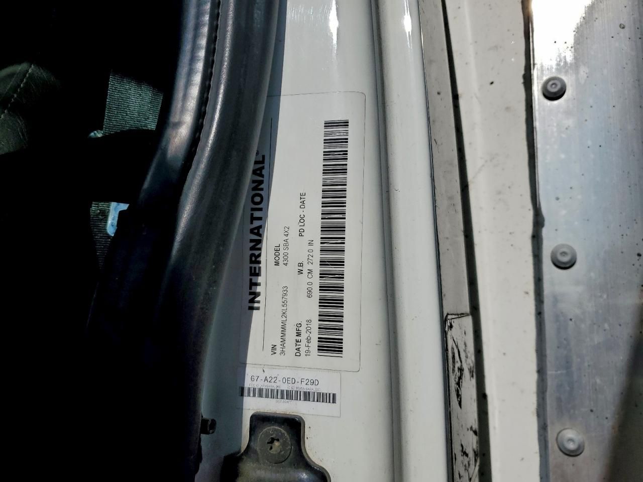 2019 International 4300 BOX Truck