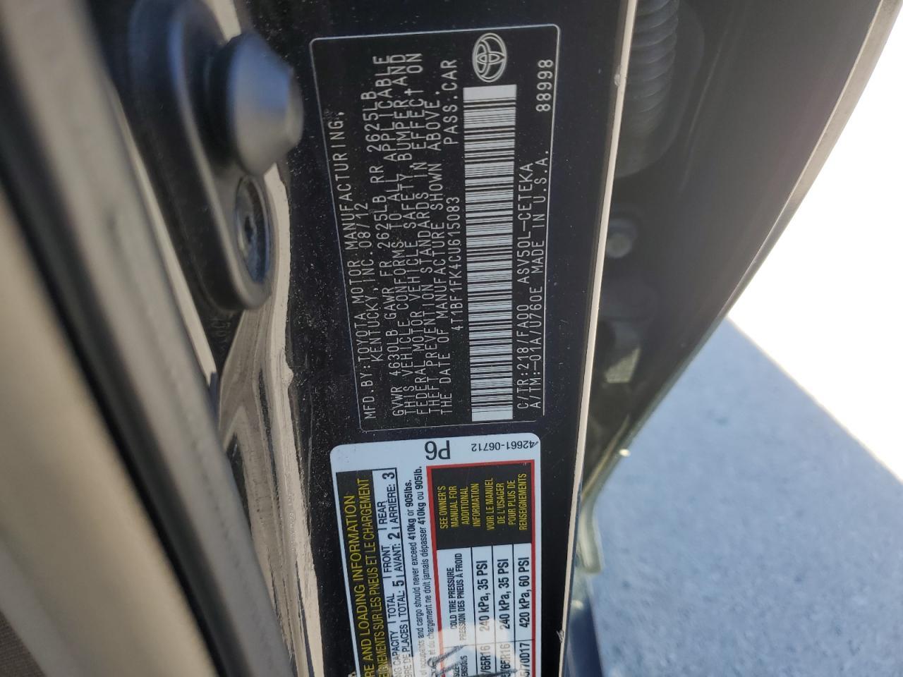 2012 Toyota Camry Base