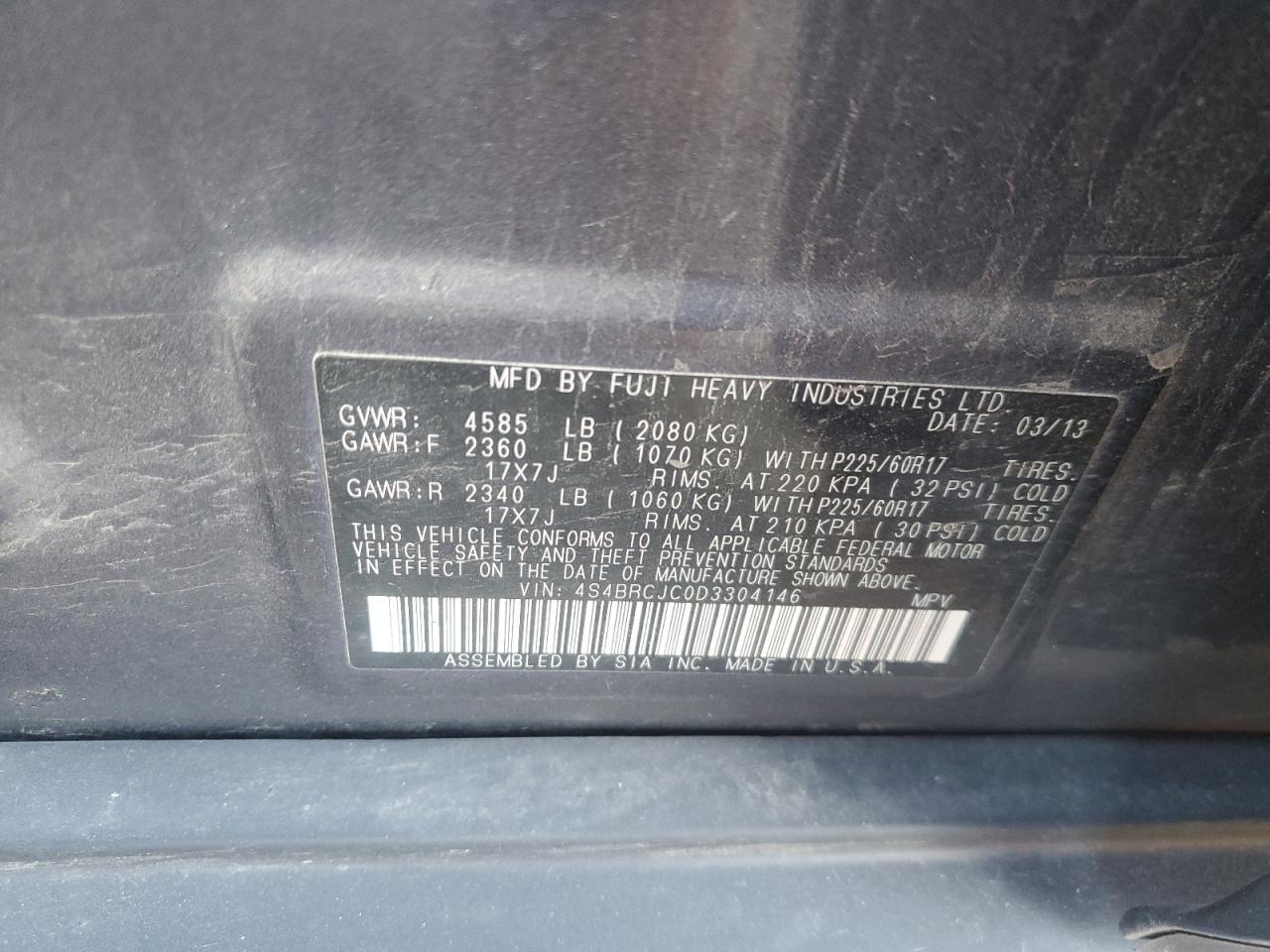 2013 Subaru Outback 2.5i Limited