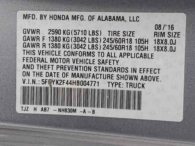 2017 Honda Ridgeline rts