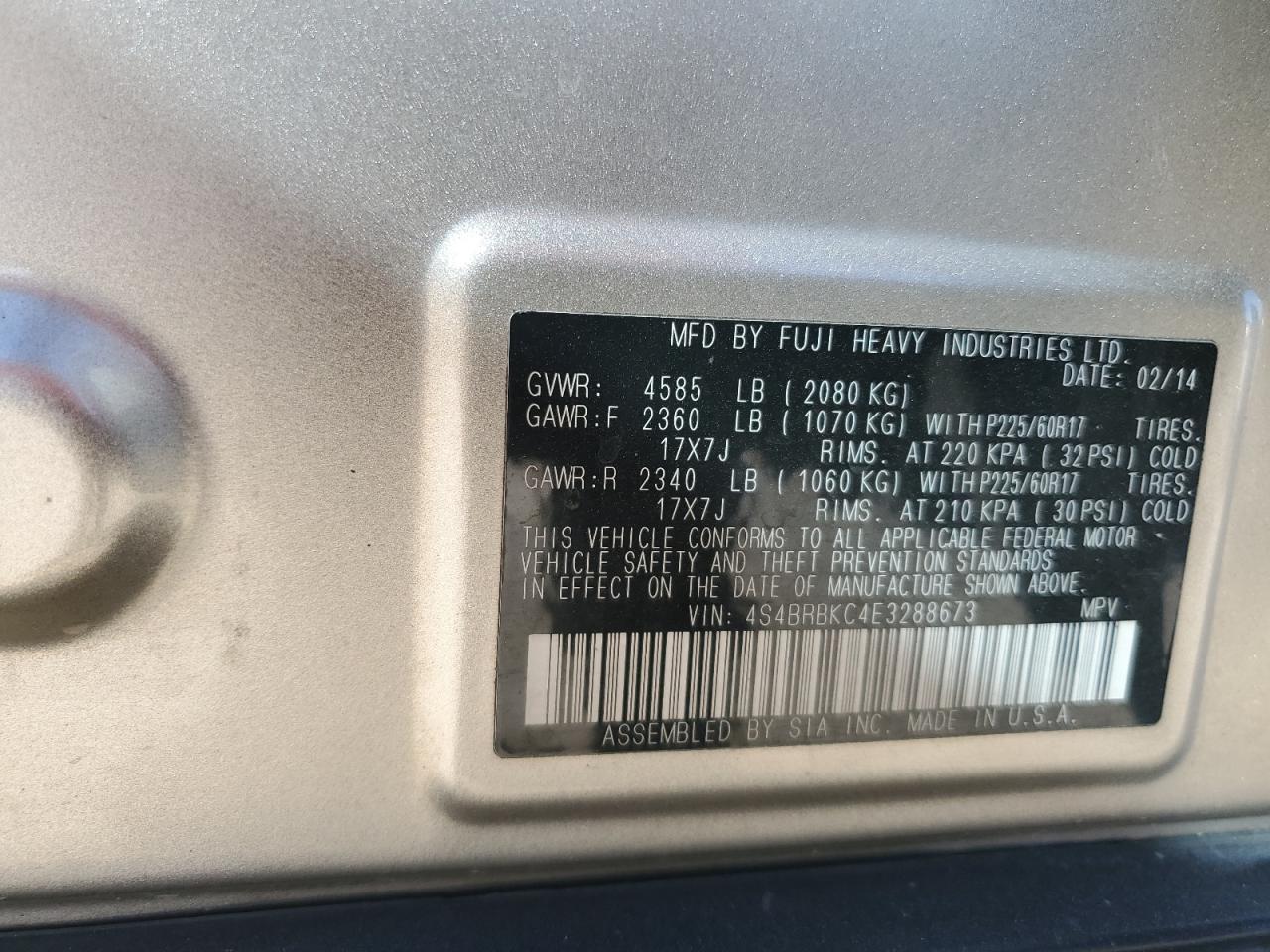 2014 Subaru Outback 2.5i Limited
