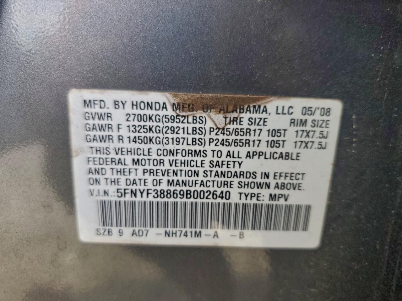 2009 Honda Pilot Touring