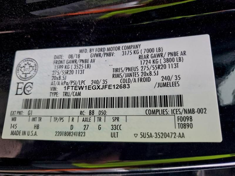 2018 Ford F150 Supercrew