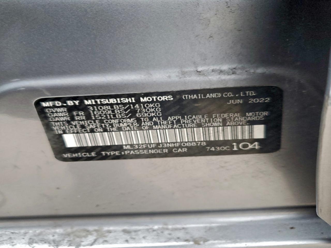 2022 Mitsubishi Mirage G4 es