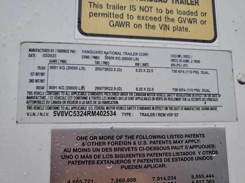 2024 Vanguard Dry van Trailer