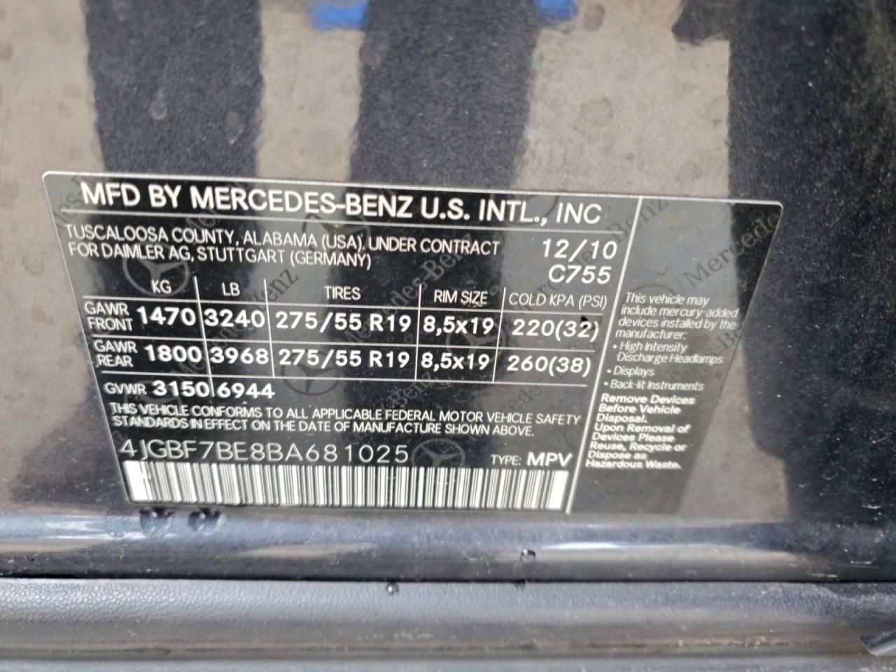 2011 Mercedes-Benz Gl 450 4matic