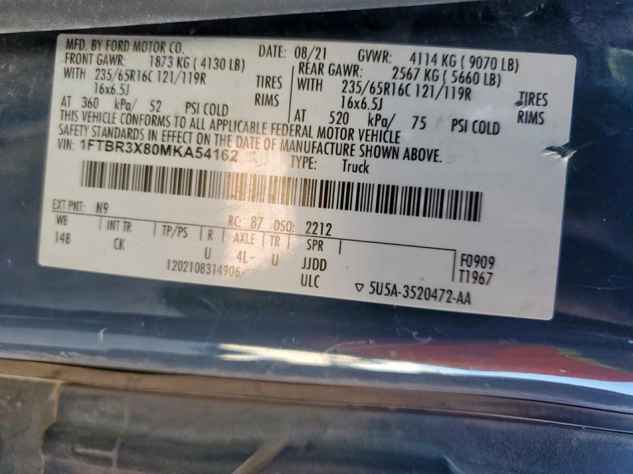 2021 Ford Transit 250 Delivery Van