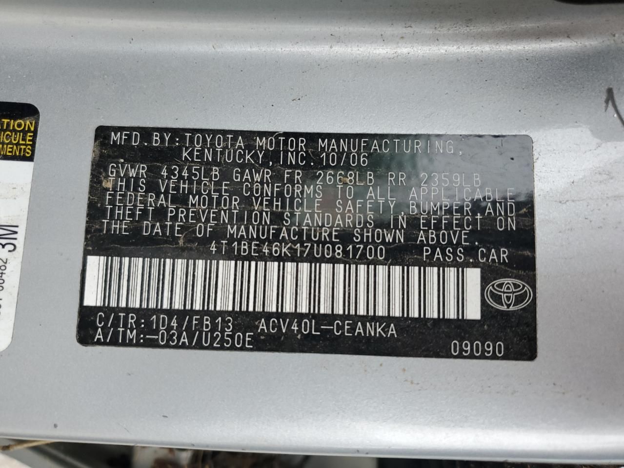 2007 Toyota Camry ce