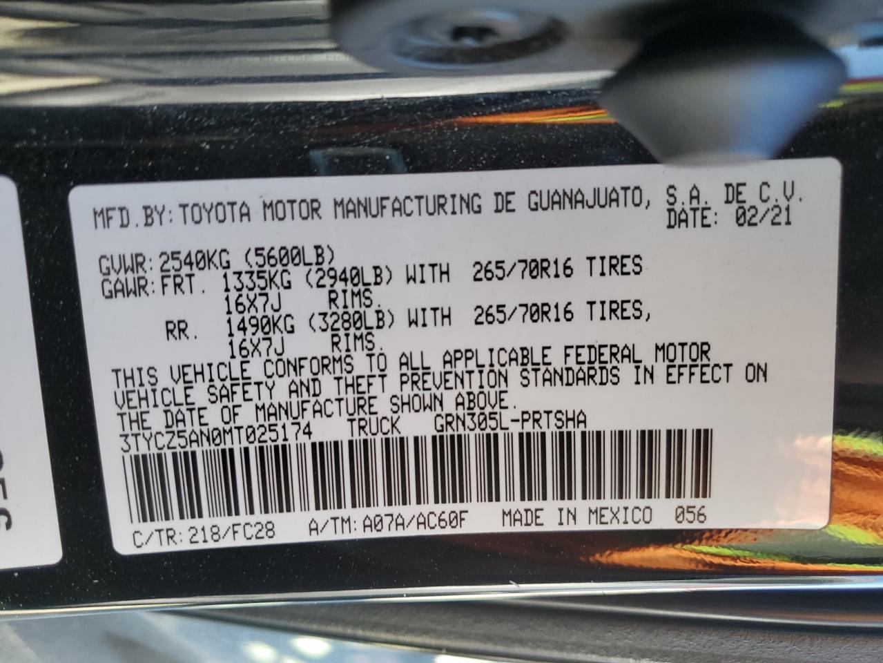 2021 Toyota Tacoma Double cab