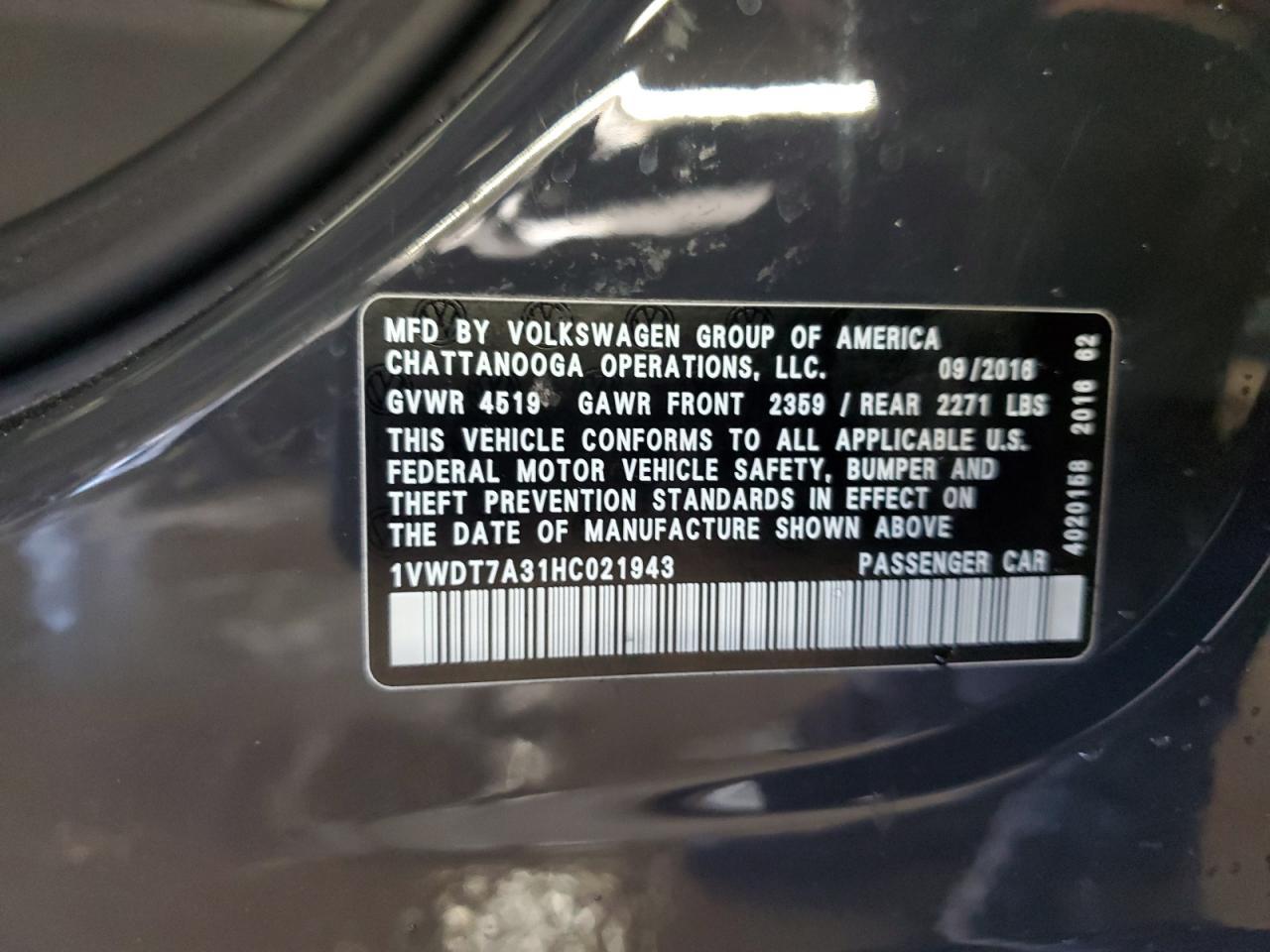 2017 Volkswagen Passat R-line