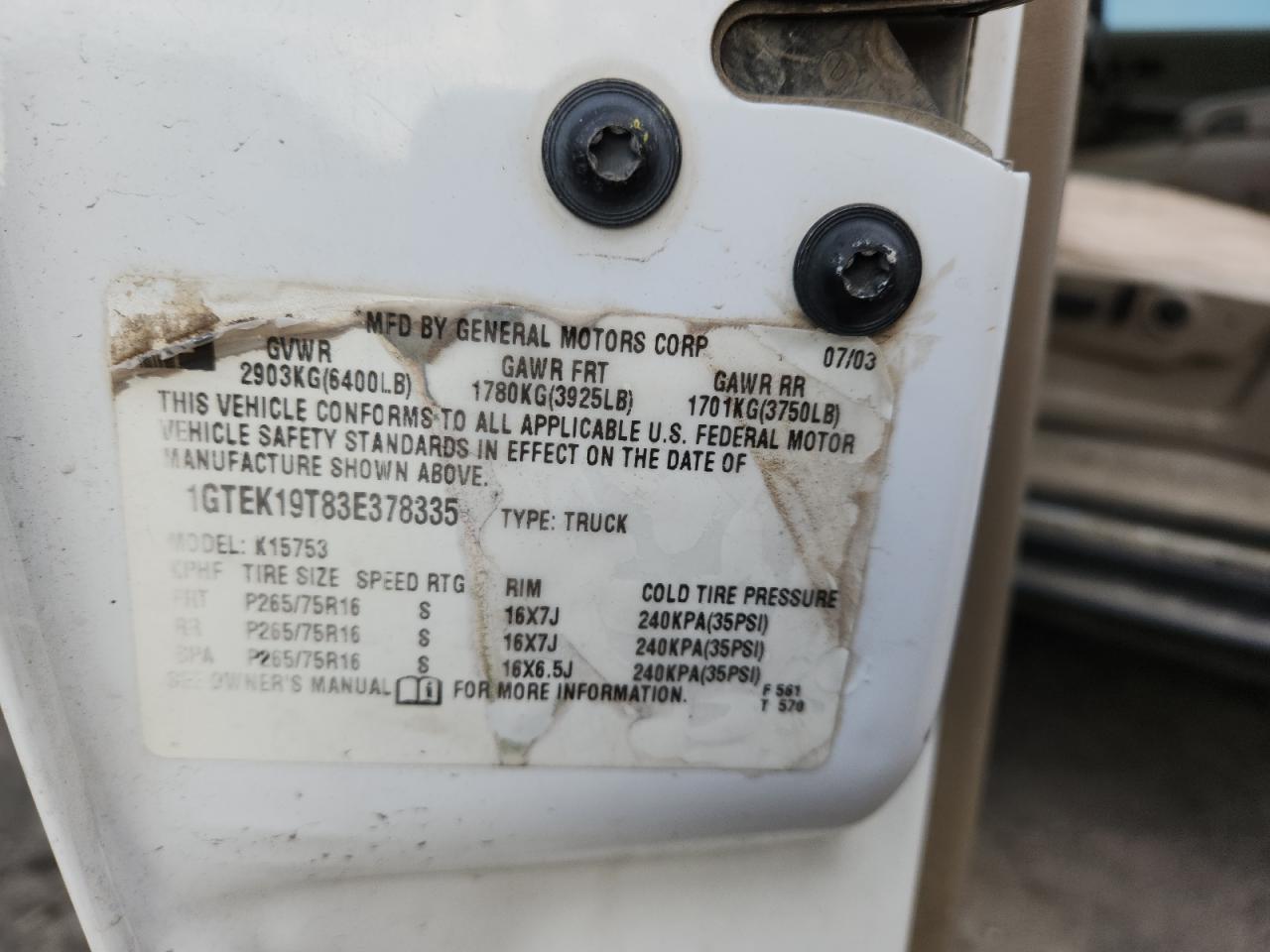 2003 GMC New Sierra K1500