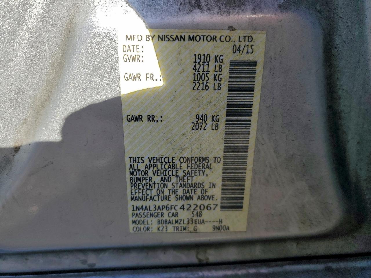 2015 Nissan Altima 2.5