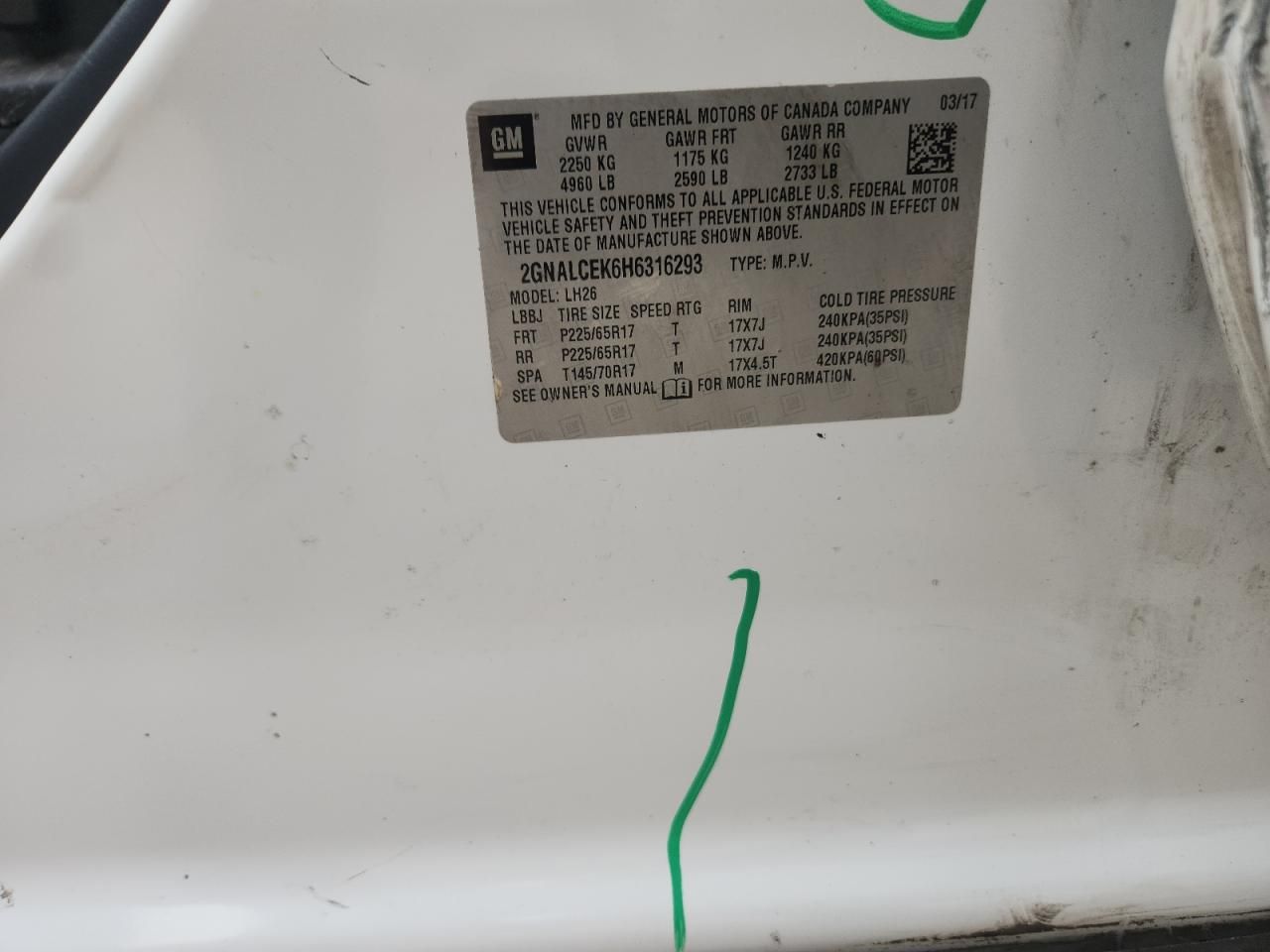 2017 Chevrolet Equinox lt