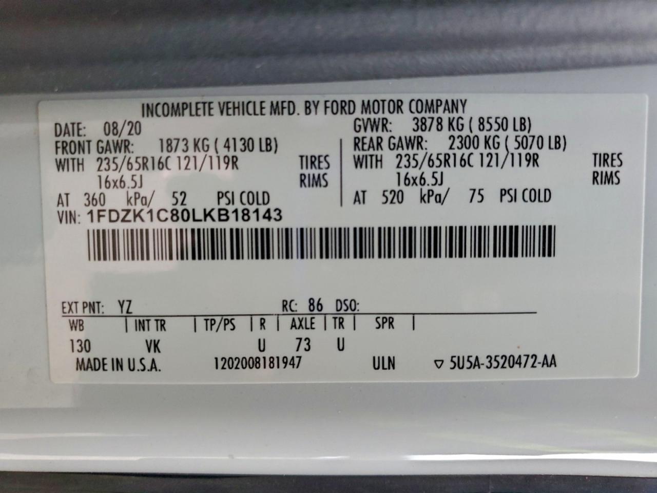 2020 Ford Transit Passenger WA