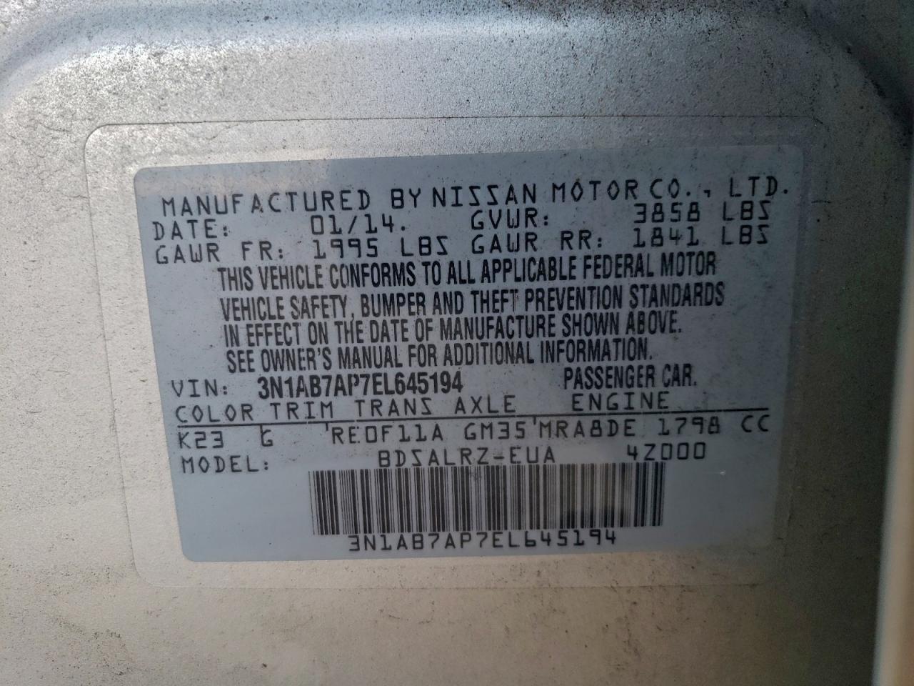 2014 Nissan Sentra s