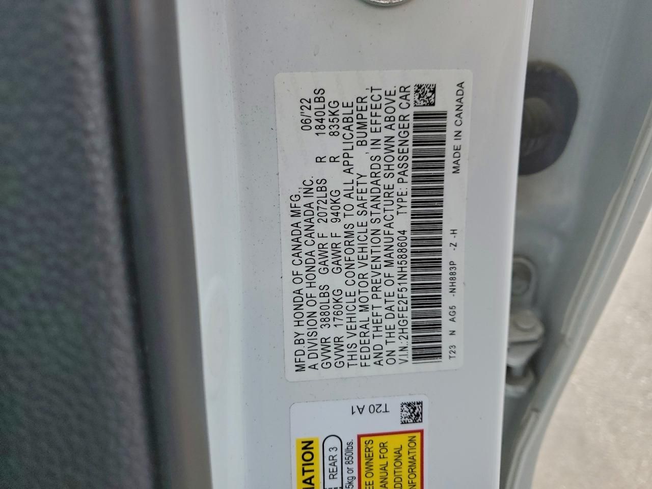 2022 Honda Civic Sport