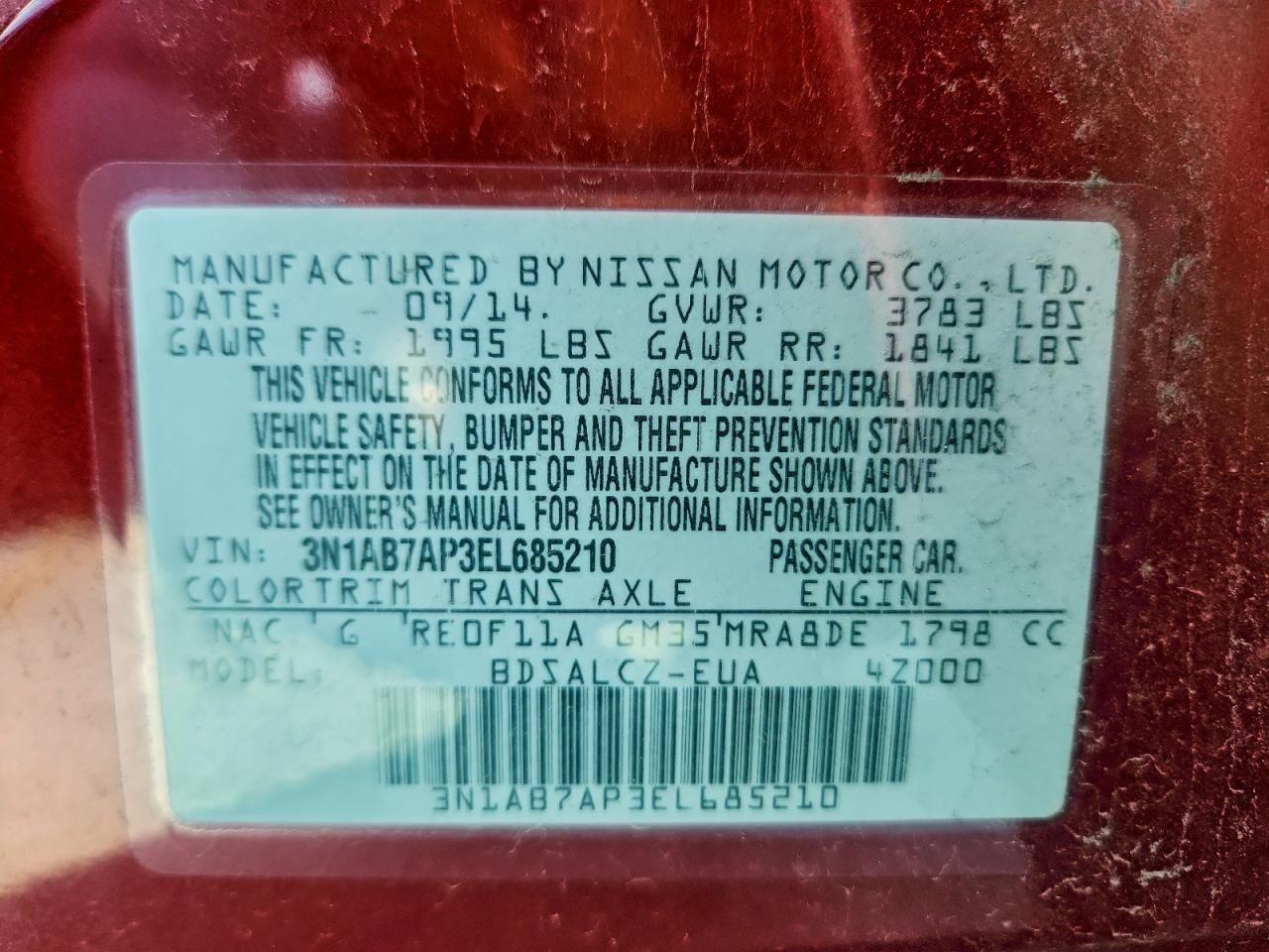 2014 Nissan Sentra s