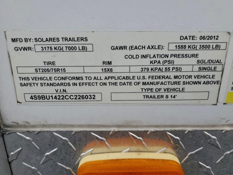 2012 Solaris 2012 Solares Enclosed Cargo Trailer