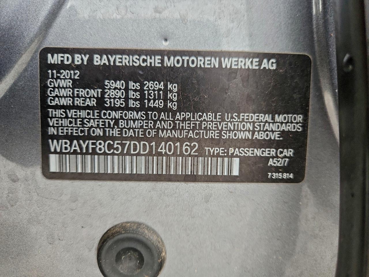 2013 BMW 750 lxi
