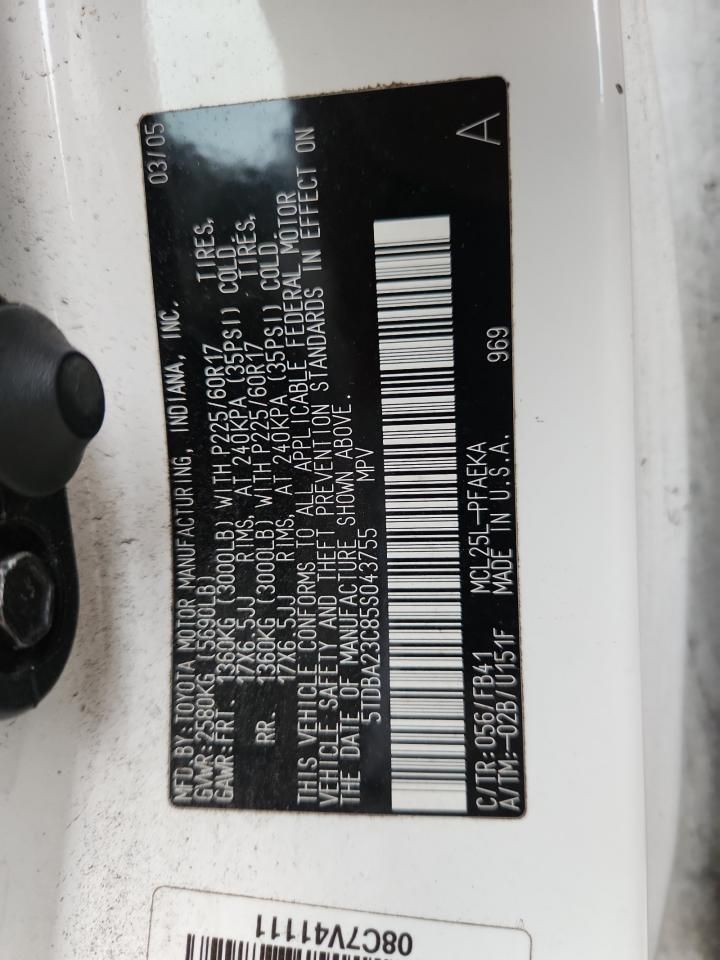 2005 Toyota Sienna le