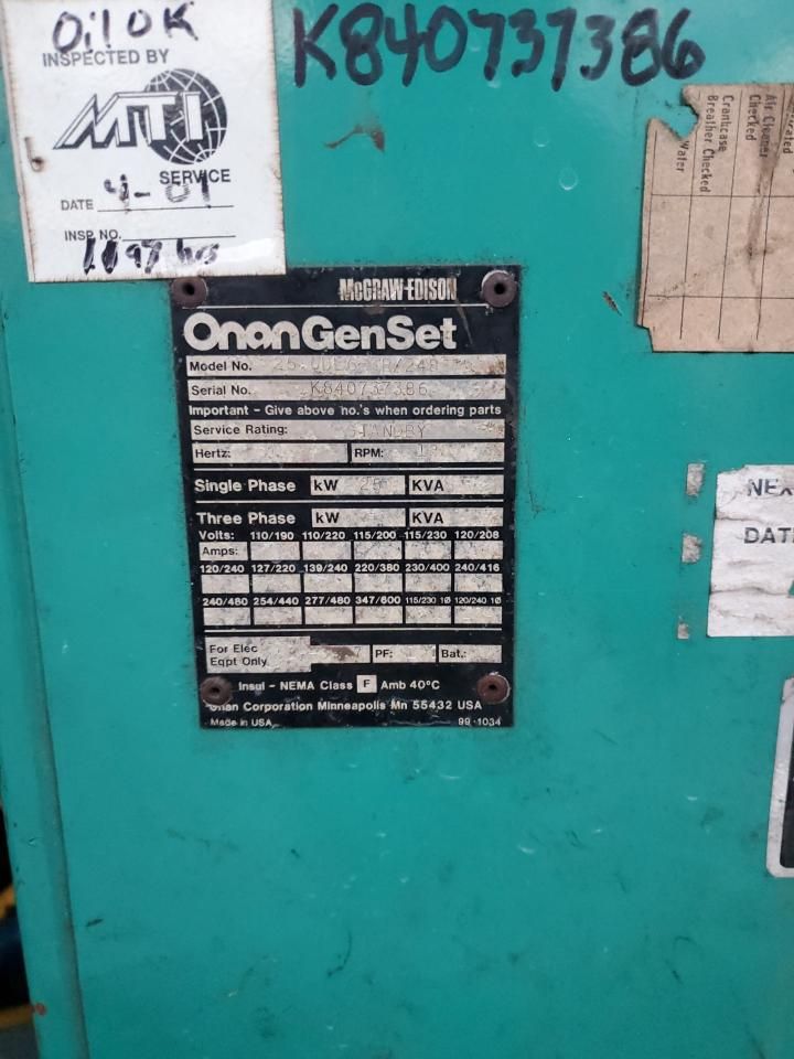 1980 Onan Generator