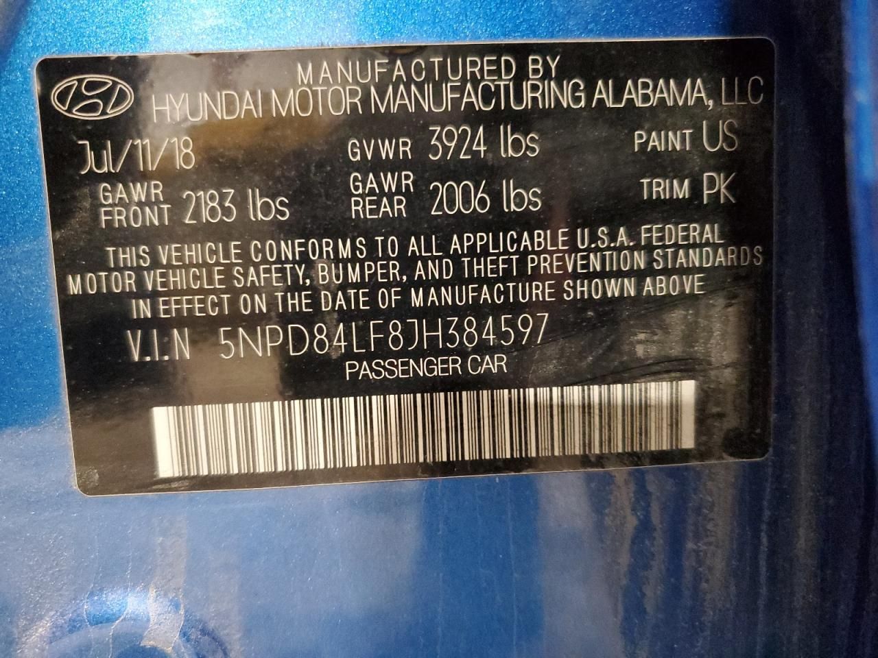 2018 Hyundai Elantra sel