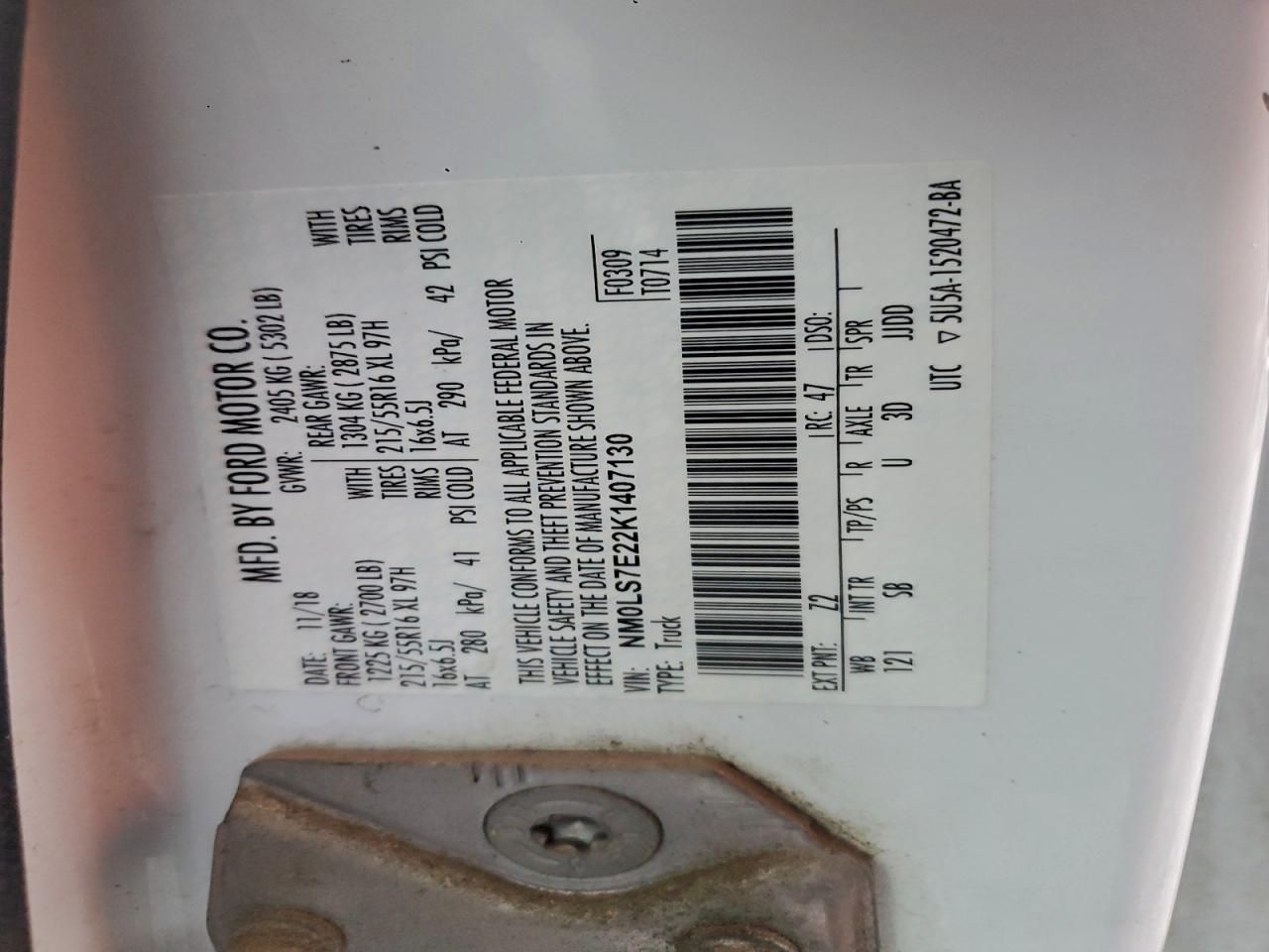 2019 Ford Transit Connect xl